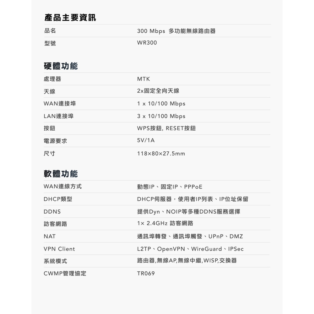 CUDY CUDY-WR300 / 300Mbps多模式無線路由器-細節圖9