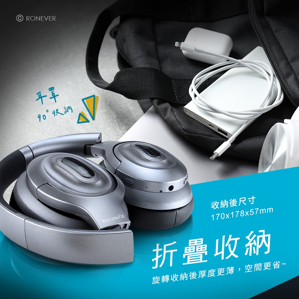 RONEVER MOE352 / 頭戴折疊藍牙耳機-細節圖5