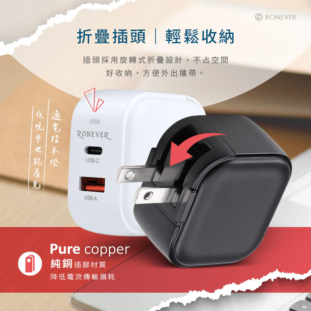 RONEVER DE055 / 30W氮化鎵GaN雙孔充電器-細節圖2