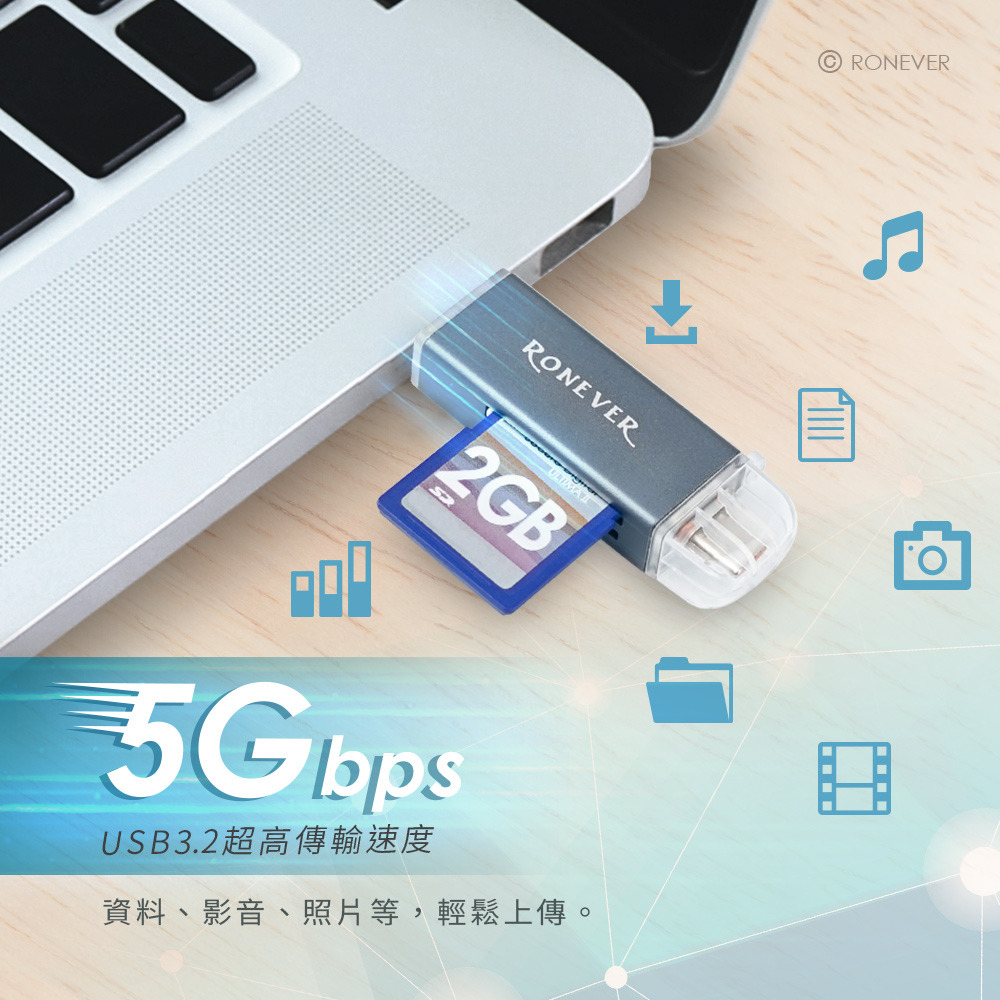 RONEVER PC023 / USB3.0 OTG雙接頭讀卡機-細節圖3
