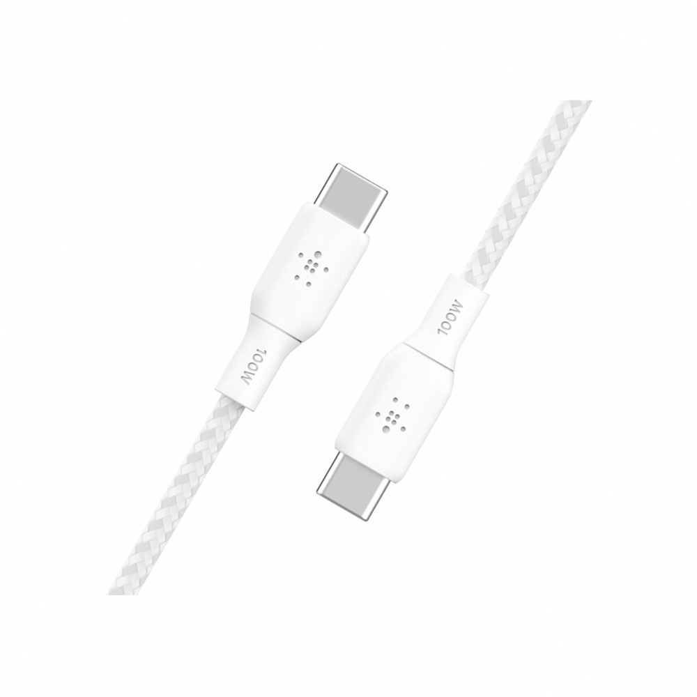 Belkin Braided USB-C 2.0 100W 傳輸線2M-黑/白-細節圖3