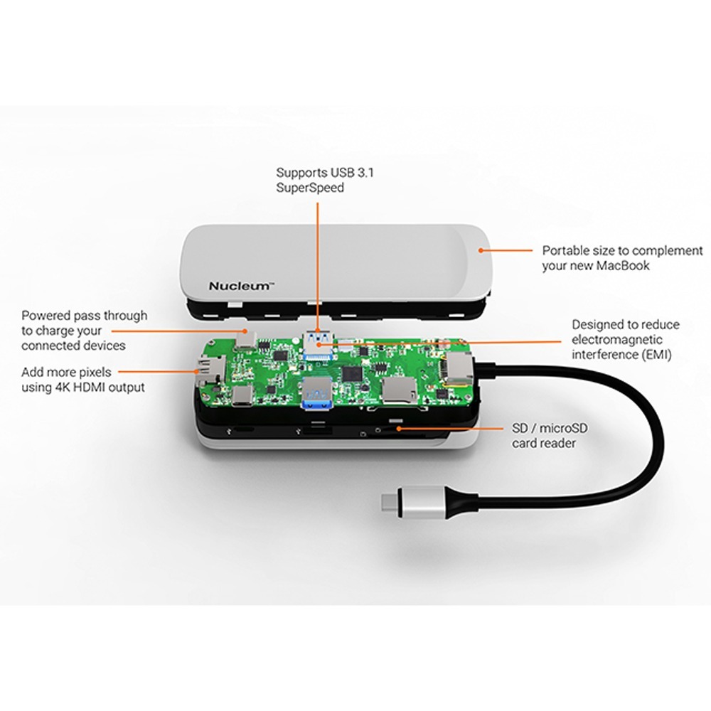 金士頓 Nucleum USB Type-C 7合一集線器(C-HUBC1-SR-EN)-細節圖2