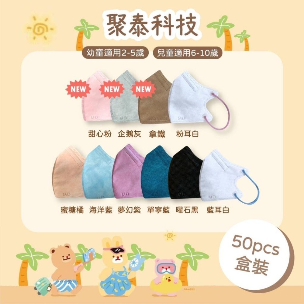 聚泰 兒童 醫療口罩 醫用口罩 立體口罩 3D立體 細繩  MD 雙鋼印 台灣製造 現貨供應-細節圖2