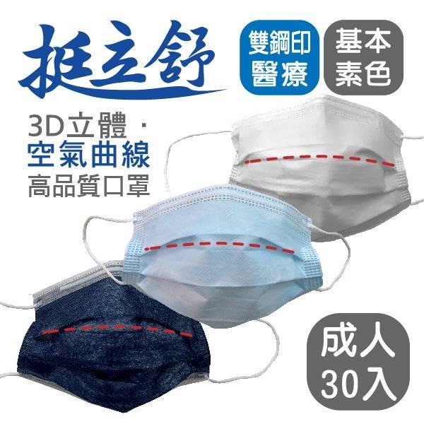 挺立舒 3D口罩 空氣曲線 是平面也是立體口罩 支架口罩 醫療口罩 雙鐵條專利設計 台灣製-細節圖3