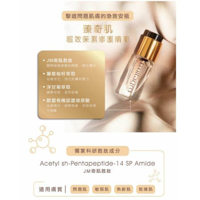【臻奇肌】 超效保濕修護精華 奇肌鉑金瓶 15ML/瓶 雙瓶組｜繁華中西藥局｜-細節圖4