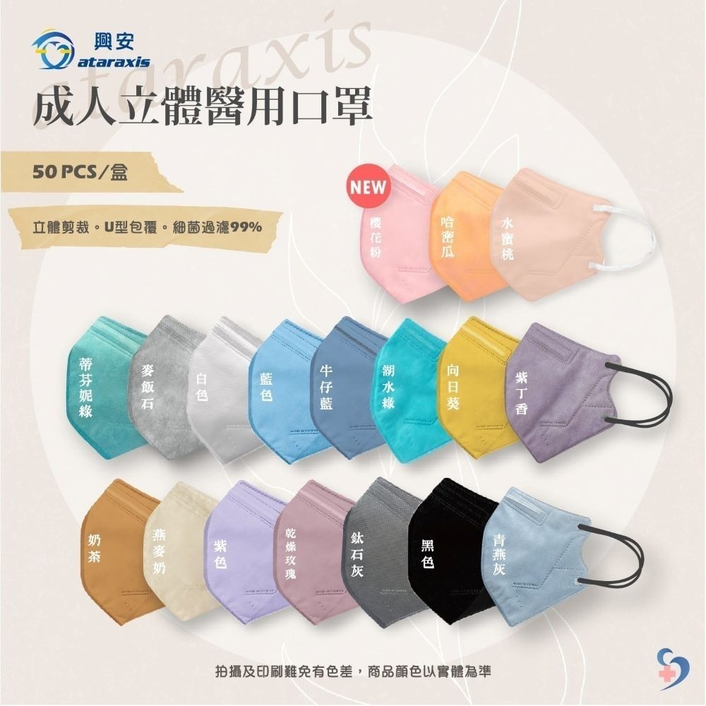 興安 成人立體口罩 成人3D立體 50入 台灣製造 現貨供應-規格圖9