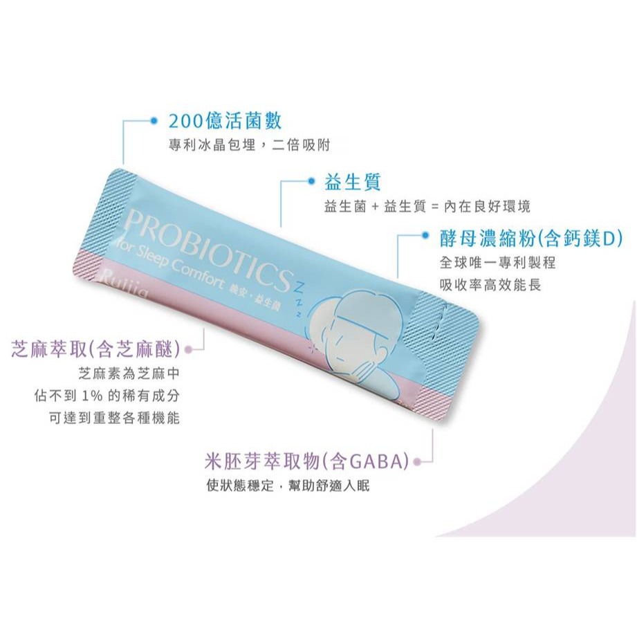 ★露奇亞Ruijia★ 晚安益生菌(20包/盒) GABA 芝麻萃取物 專利鈣鎂D三效因子 ︱繁華中西藥局︱-細節圖5