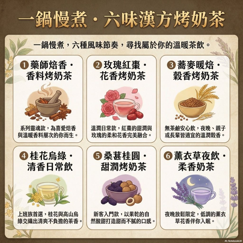 藥師焙香 香料烤奶茶 漢方烤奶茶 鍋煮烤奶茶 交換禮物 露營必備 節日氣氛｜繁花茶館｜繁華中西藥局｜-細節圖2