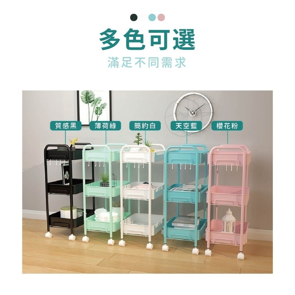 全鐵製置物手推車🔥我最便宜🔥扶手推車 置物架 置物推車 手推車 三層推車 三層置物推車 收納架 收納【sc4370】-細節圖2