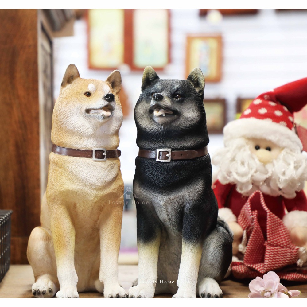 坐姿 黑柴棕柴 柴犬 狗 動物 波麗 戶外 擺飾 擬真（台中 可愛小舖）-細節圖8