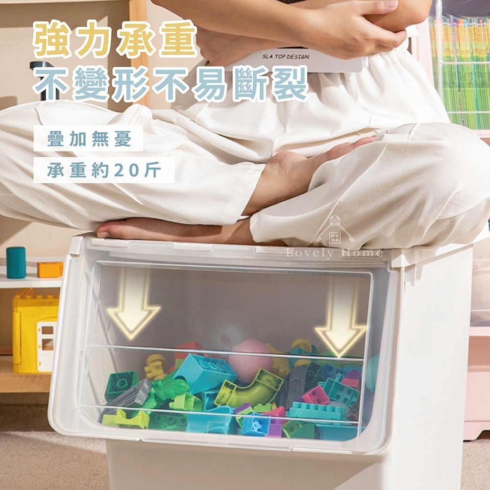 42L斜口收納箱🔥我最便宜🔥收納箱 置物箱 斜口收納箱 翻蓋收納箱 掀蓋收納箱 衣物收納 可疊加 疊加收納-細節圖5