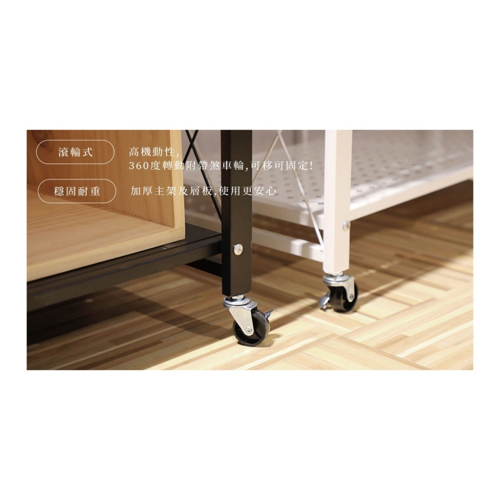 秒開層架🔥我最便宜🔥全鐵製 速開 滾輪式摺疊推車 三層 四層五層鐵架 收納架 秒開展示架 免安裝 書架sc0172-細節圖3