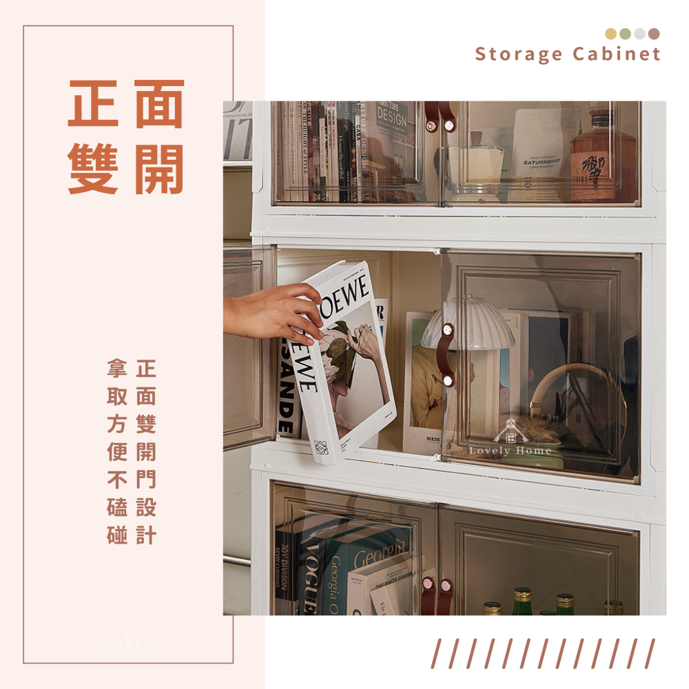 透明置物箱55cm🔥我最便宜🔥多功能帶輪雙開門收納箱 折疊 雙開門置物箱 收納箱 置物櫃 摺疊收納櫃-細節圖3