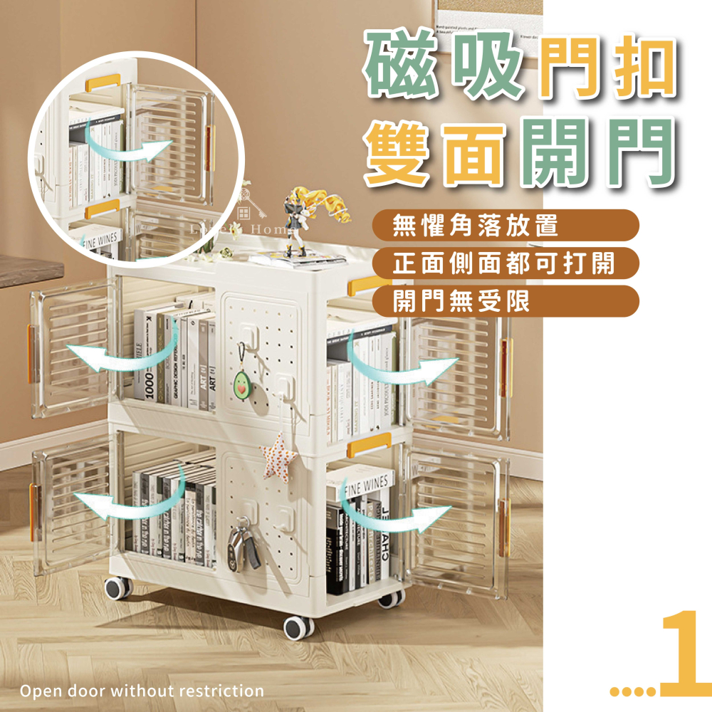 洞洞板收納箱🔥我最便宜🔥收納箱 收納櫃 洞洞板 折疊收納箱 多層收納箱 洞洞掛勾板 雙開門 萬向滑輪-細節圖3