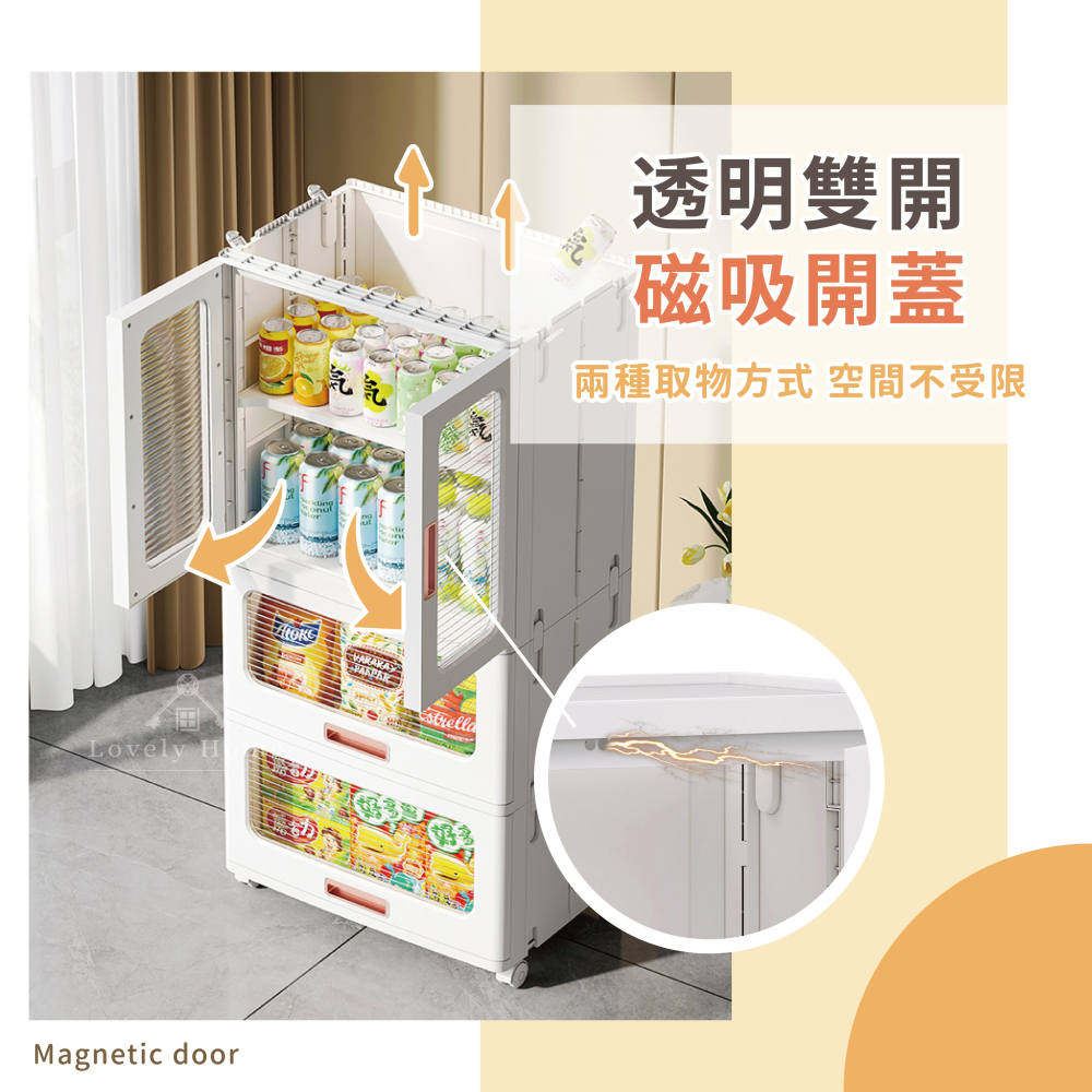 滾輪收納櫃【二櫃二抽】🔥我最便宜🔥置物櫃  折疊收納櫃 收納櫃 收納箱 衣物收納櫃 玩具收納櫃【sc4550】-細節圖6