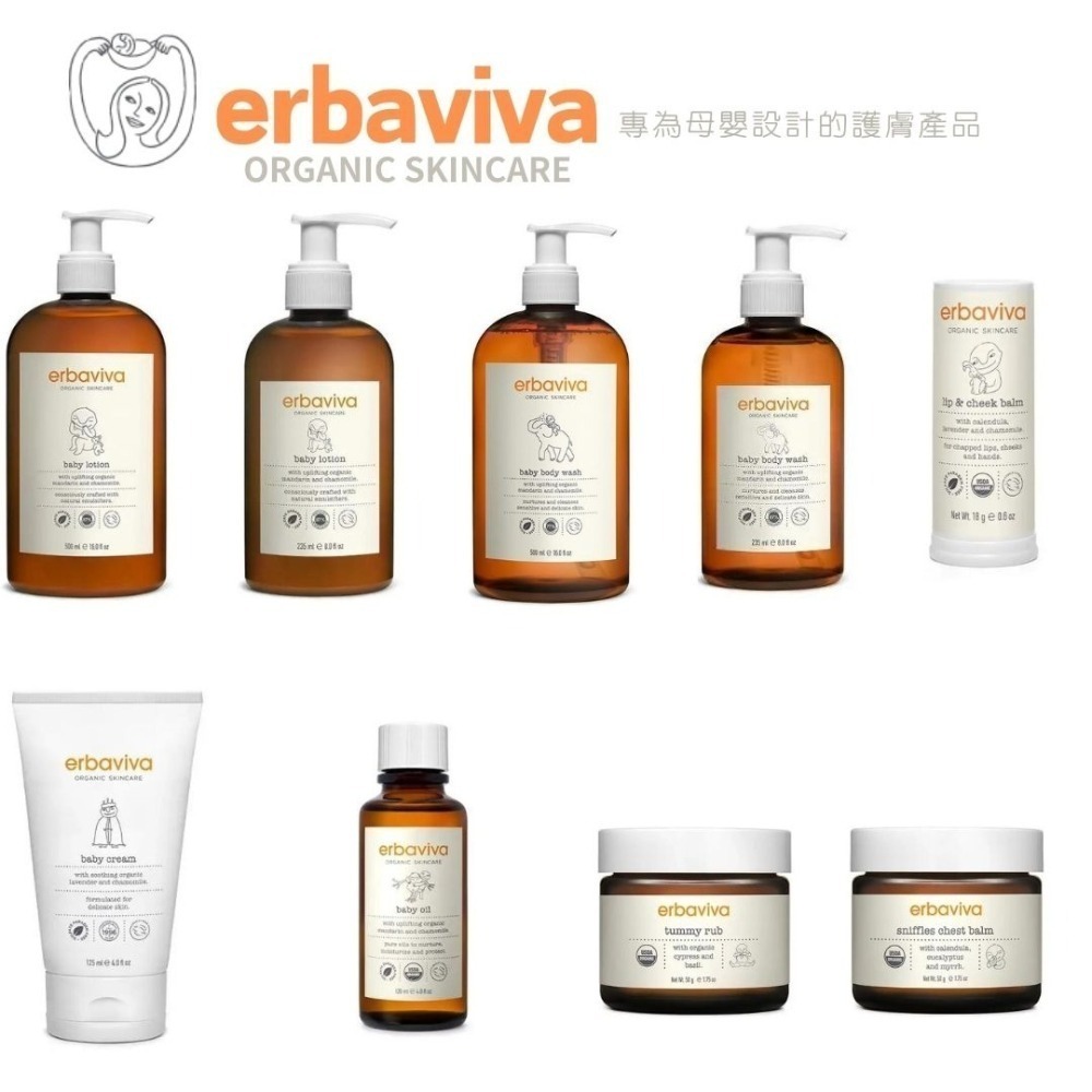 現貨【erbaviva】台灣專櫃正貨 專為母嬰設計的護膚產品 沐浴露 保濕乳 保濕霜 潤唇頰膏  肚肚膏 呼吸舒緩膏-細節圖2