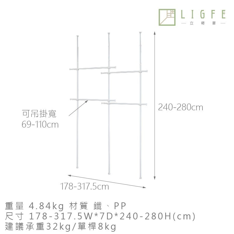 【隱藏優惠】MIT轉角雙向伸縮頂天立地-白-小趙賣場(隱賣)-細節圖11