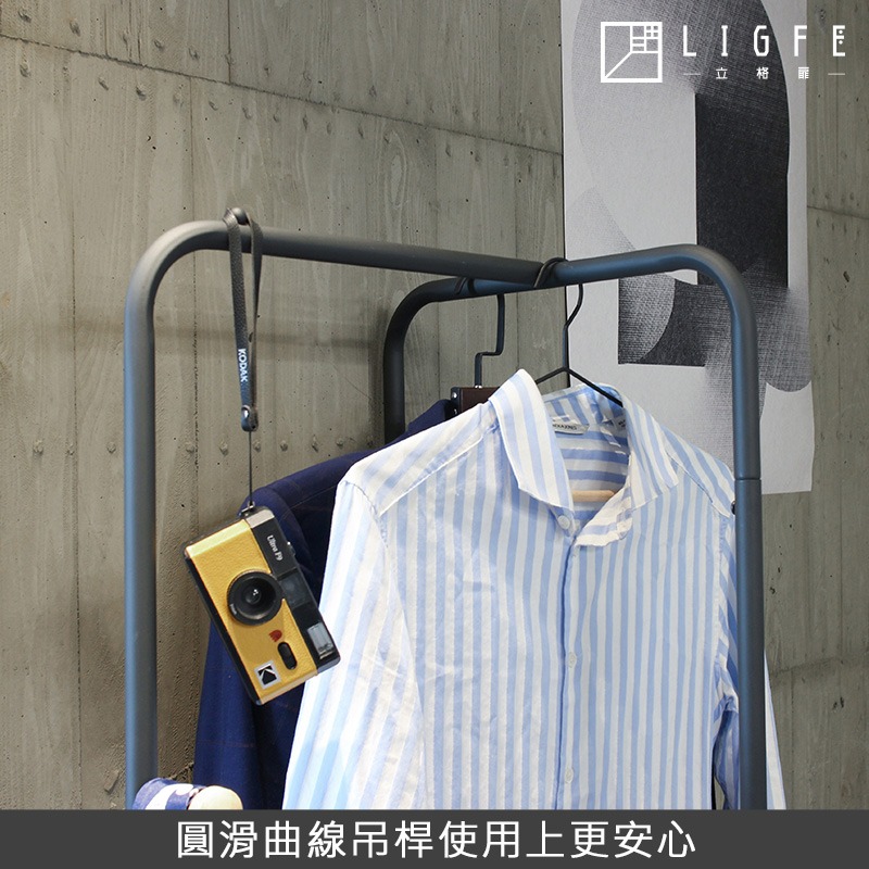 幾何立方雙層吊掛衣帽架-霧灰-小趙賣場-細節圖4