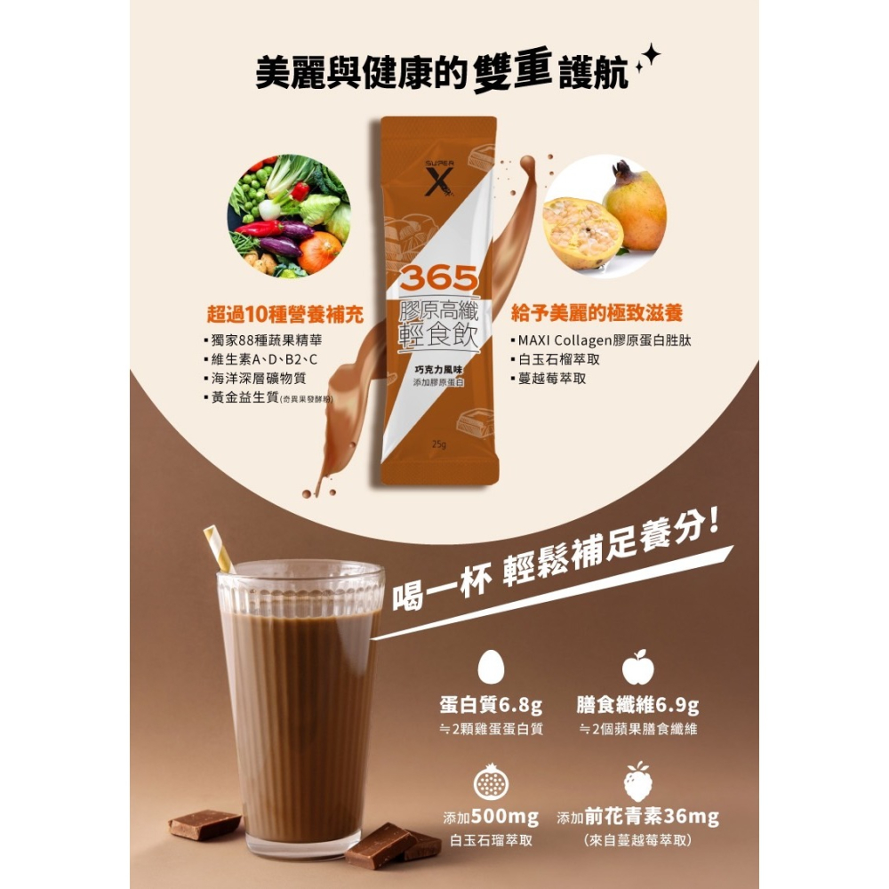 Super X-高纖輕食飲365綜合營養高纖輕食飲-2入組 玉米濃湯/巧克力/香蕉牛奶-細節圖2
