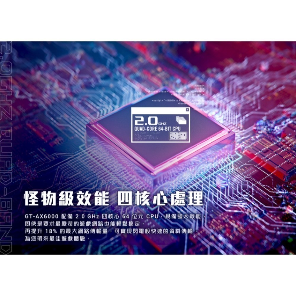 (原廠三年保) ASUS 華碩 ROG Rapture GT-AX6000 雙頻 WiFi 6 電競無線路由器-細節圖4