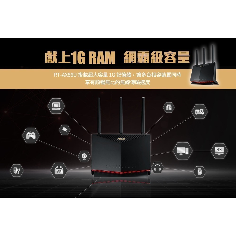 (原廠三年保) 華碩 ASUS RT-AX86U WIFI6 無線寬頻電競路由器 有線 2.5 Gbps-細節圖10