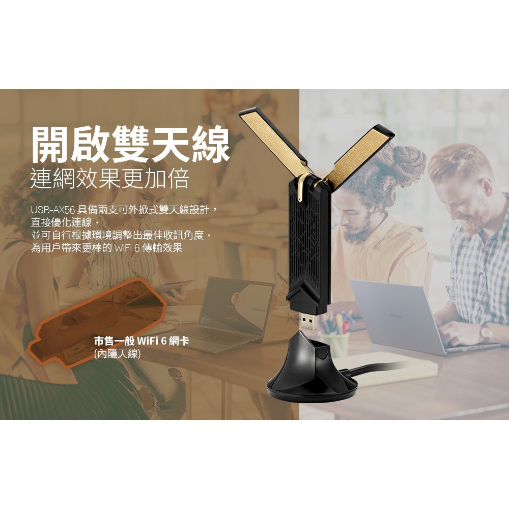 (華碩三年保固) 華碩 ASUS USB-AX56 AX1800 雙頻 WiFi6 USB無線網路卡-細節圖5