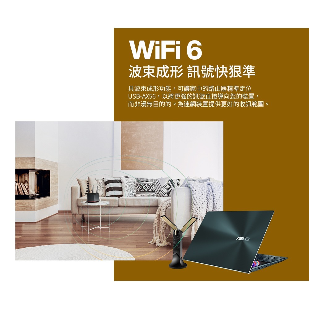 (華碩三年保固) 華碩 ASUS USB-AX56 AX1800 雙頻 WiFi6 USB無線網路卡-細節圖7