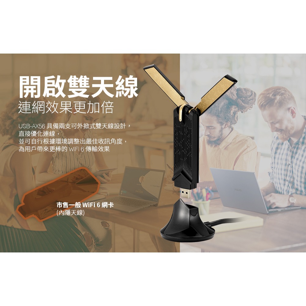 (原廠三年保固) 含稅 華碩 ASUS USB-AX56 AX1800 雙頻 WiFi6 USB無線網路卡-細節圖5