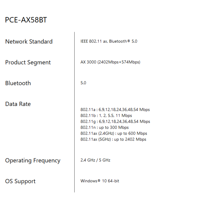 (原廠三年保) ASUS 華碩 PCE-AX58BT AX3000 藍芽5.0 PCI-E Wi-Fi 6 無線網路卡-細節圖6