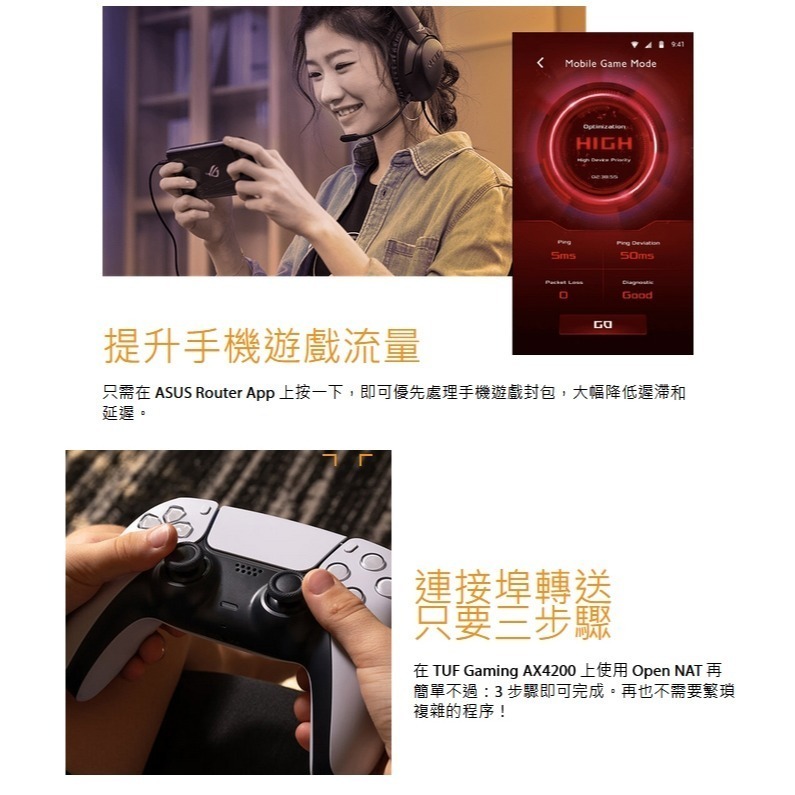 (原廠三年保) 華碩 ASUS TUF GAMING TUF-AX4200 WiFi6 2.5Gbps 電競無線路由器-細節圖7