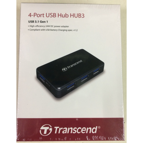 (原廠二年保) Transcend 創見 USB 3.0 4埠集線器 TS-HUB3K