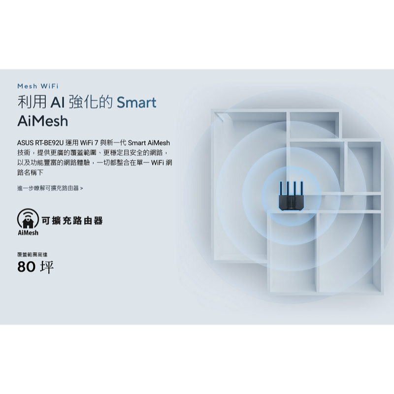 (原廠三年保) 華碩 ASUS RT-BE92U BE9700 三頻 WiFi 7 無線路由器 AiMesh-細節圖4
