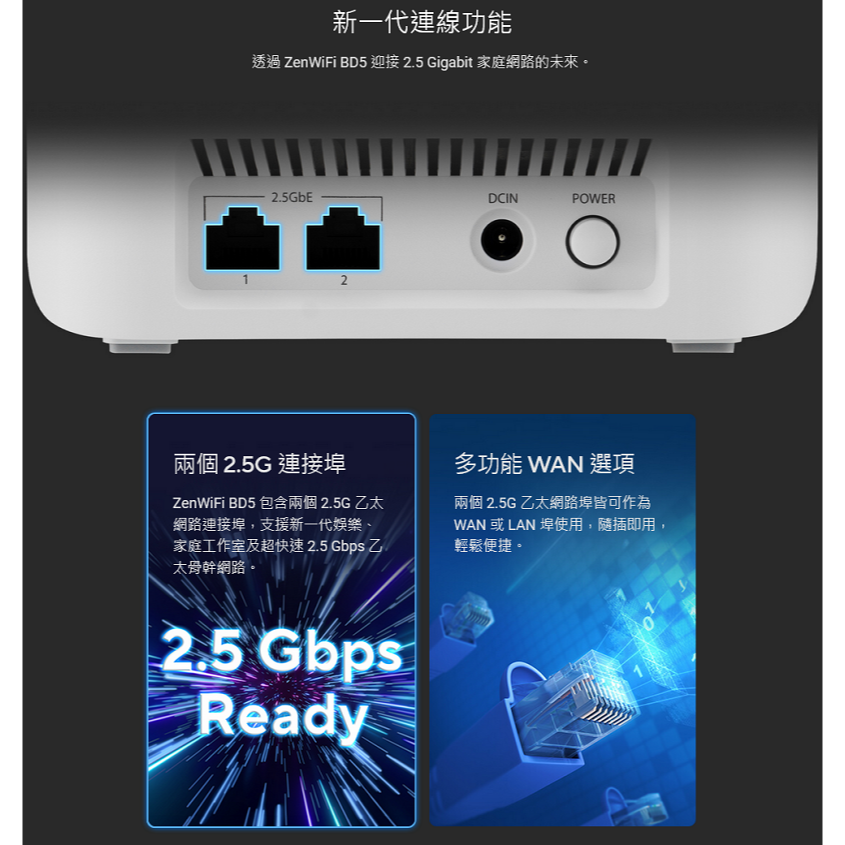 (華碩三年保) ASUS ZENWIFI BD5 BE5000 雙入 WiFi 7 雙頻 2.5G埠 4天線 無線路由器-細節圖9
