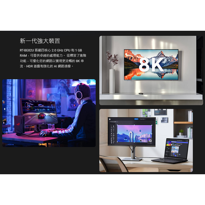 (華碩三年保) ASUS RT-BE82U BE6500 雙頻 WiFi 7 無線路由器 雙頻 4天線 2.5Gbe*4-細節圖4