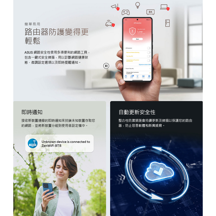 (華碩三年保) ASUS ZENWIFI BT8 BE14000 WiFi7 三頻 2.5G埠 雙入組 無線路由器-細節圖10