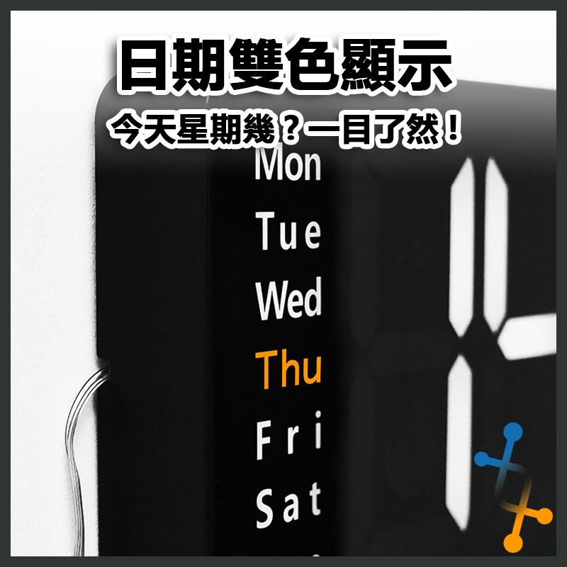 大尺寸簡約掛鐘  LED 客廳掛鐘 客廳時鐘 LED螢幕 大屏 時鐘 北歐 數字鐘 簡約 壁掛鐘 時間溫度顯示器-細節圖2