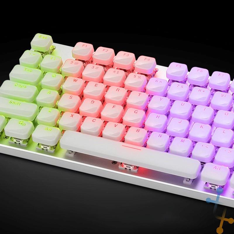 水晶透光鍵帽 打字機械鍵盤鍵帽 復古蒸汽朋克 104鍵 巧克力 圓形-細節圖2