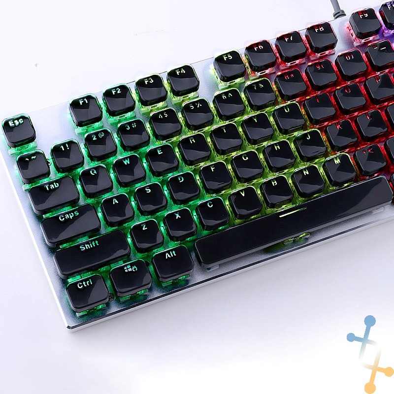 水晶透光鍵帽 打字機械鍵盤鍵帽 復古蒸汽朋克 104鍵 巧克力 圓形-細節圖3