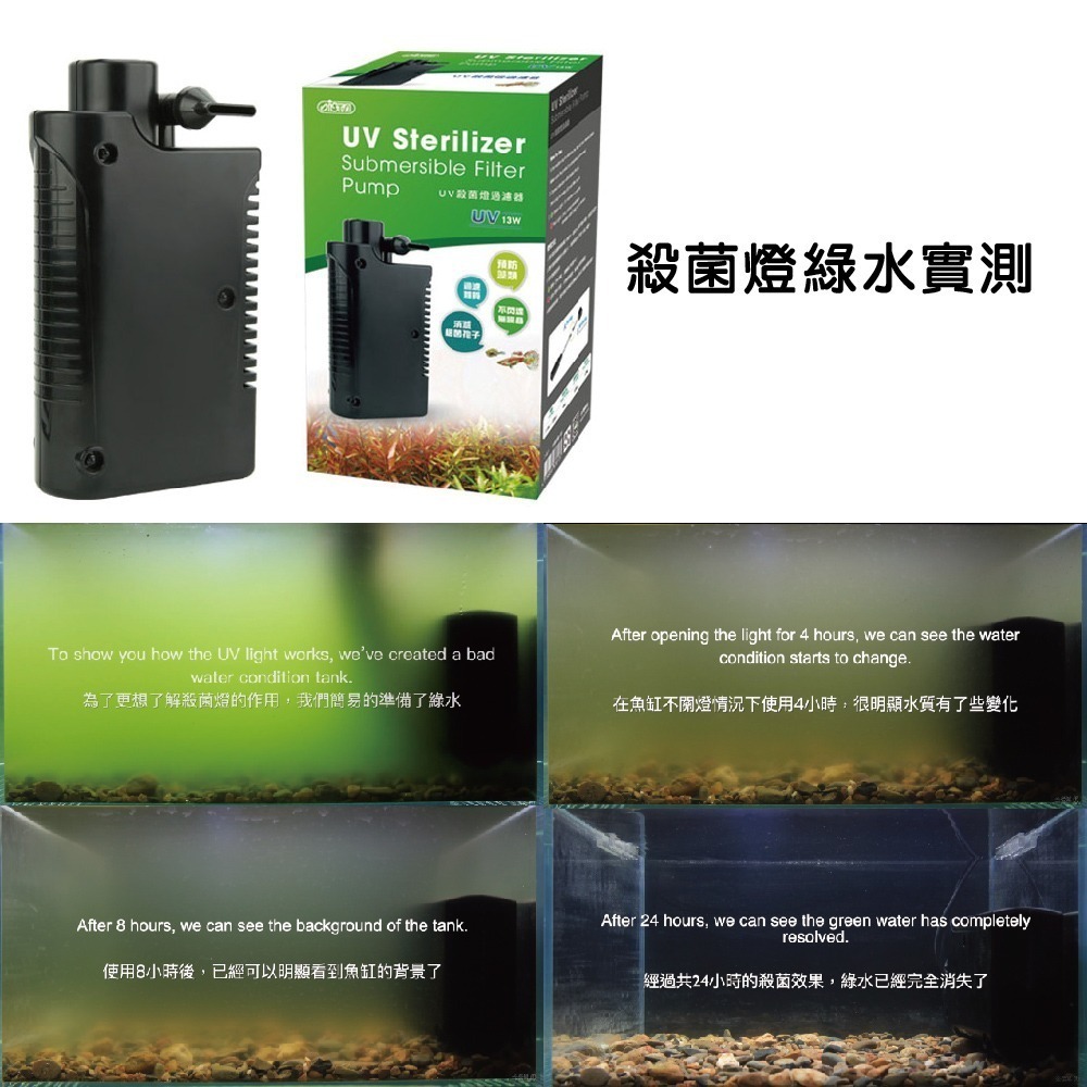 ISTA 伊士達 - 迷你殺菌燈13w 過濾 二合一 UV殺菌燈過濾器 綠水 淨水 紫外線燈 I-813-細節圖4
