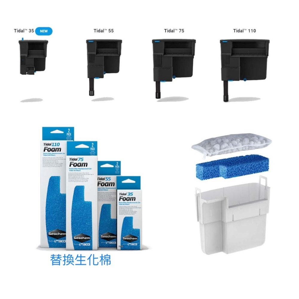美國 Seachem 西肯 Tidal 外掛 多功能過濾器 替換生化棉 2入/盒-細節圖6