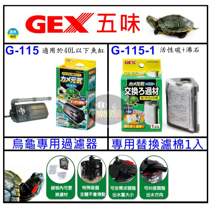 日本 GEX 五味 烏龜專用過濾器 內置過濾器 角落過濾器 兩棲 爬蟲 角蛙 小型缸-細節圖2