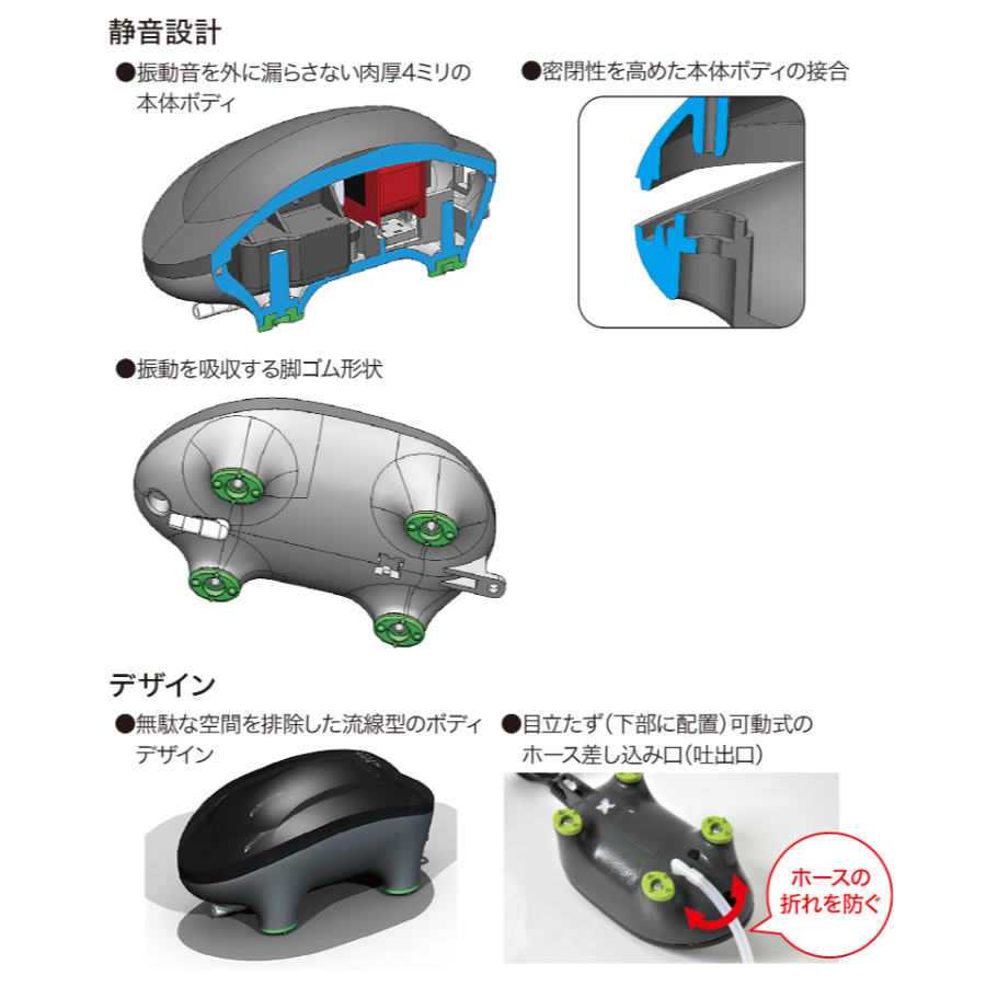 日本 KOTOBUKI 極靜鯨豚空氣馬達 打氣機 空氣泵 魚缸增氧 (附風管) 掛式打氣機-細節圖3