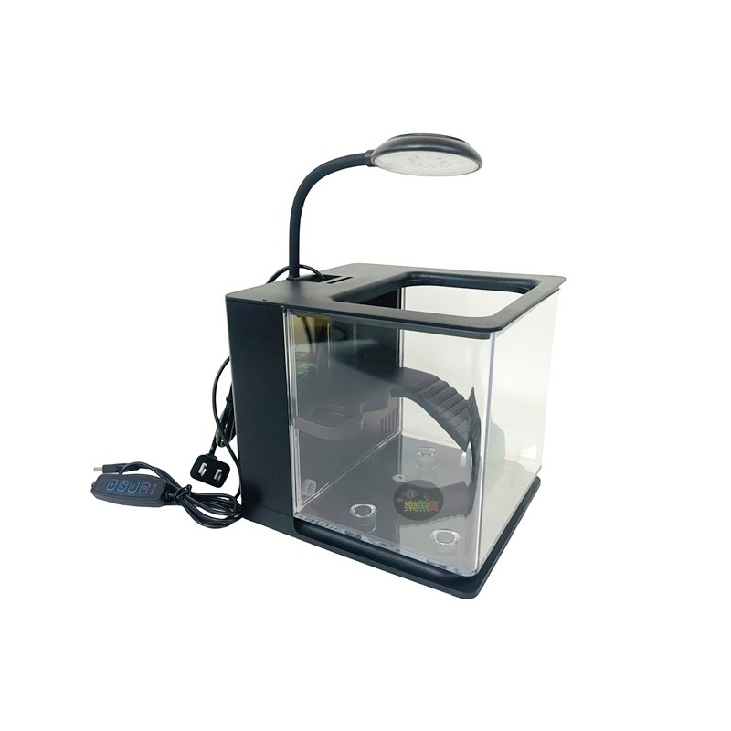 小螃蟹 Crab aqua 懶人烏龜缸 懶人缸 背濾缸 壓克力魚缸 (黑色、白色) 烏龜爬台 水龜 澤龜 魚缸-細節圖3