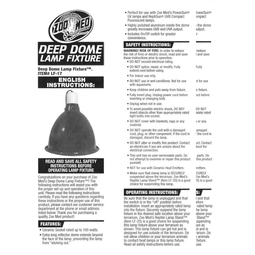 美國 ZOOMED 加長型專用陶瓷夾燈罩 LF-17 3U燈管 E27 UVB5.0/10.0專用 吊燈-細節圖4