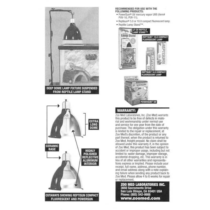 美國 ZOOMED 加長型專用陶瓷夾燈罩 LF-17 3U燈管 E27 UVB5.0/10.0專用 吊燈-細節圖5
