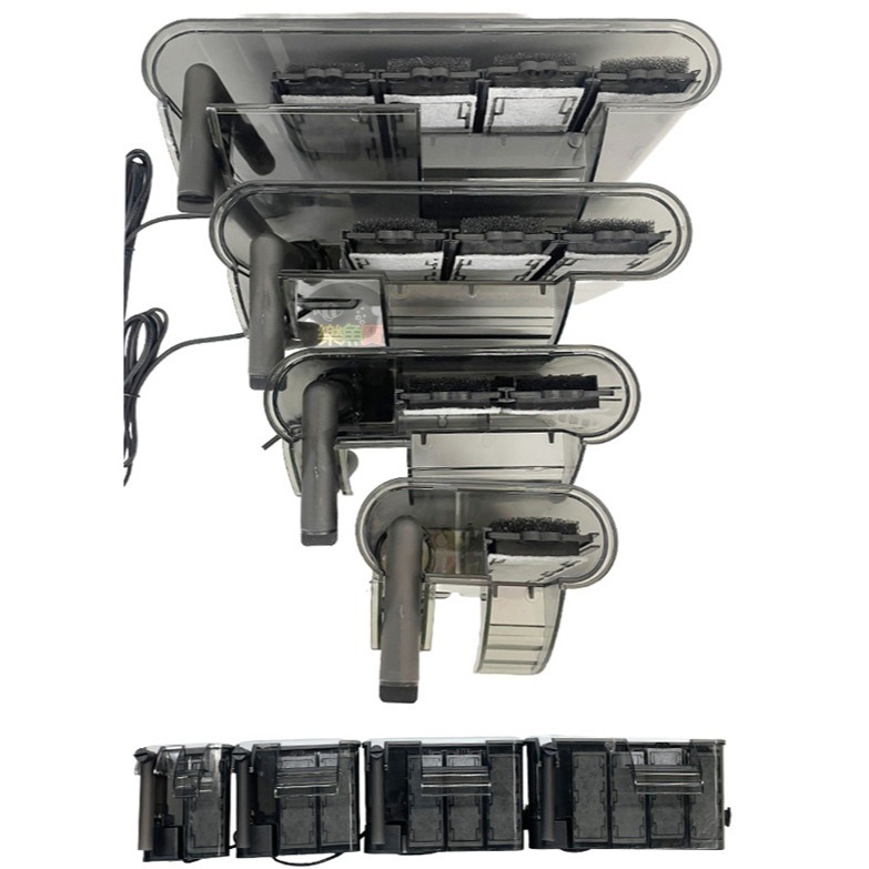 薄型外掛過濾器  外置過濾器 魚缸過濾 除油膜 可調水量 外掛 超薄壁掛式過濾器-細節圖2