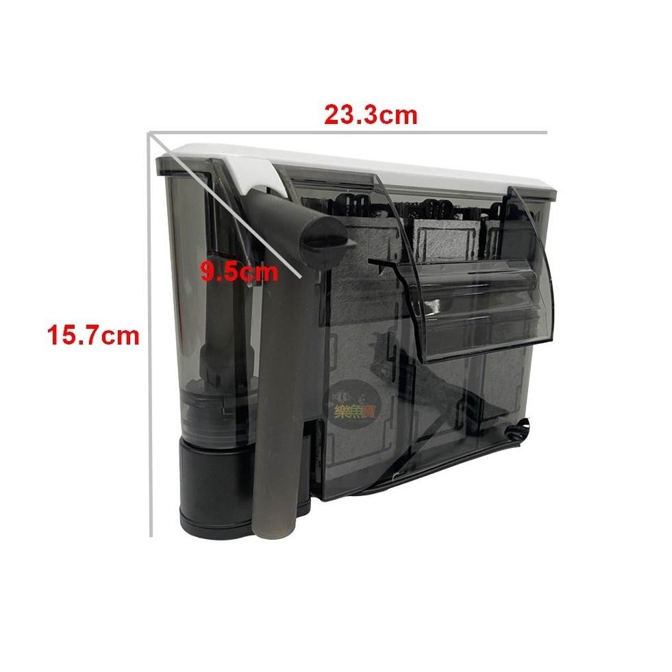 薄型外掛過濾器  外置過濾器 魚缸過濾 除油膜 可調水量 外掛 超薄壁掛式過濾器-細節圖6