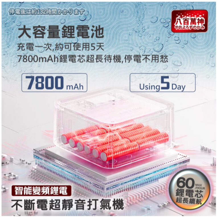BC-05 八百萬神 不斷電打氣機 5L 魚缸增氧 戶外攜帶打氣機 交直流 續航力120小時-細節圖6