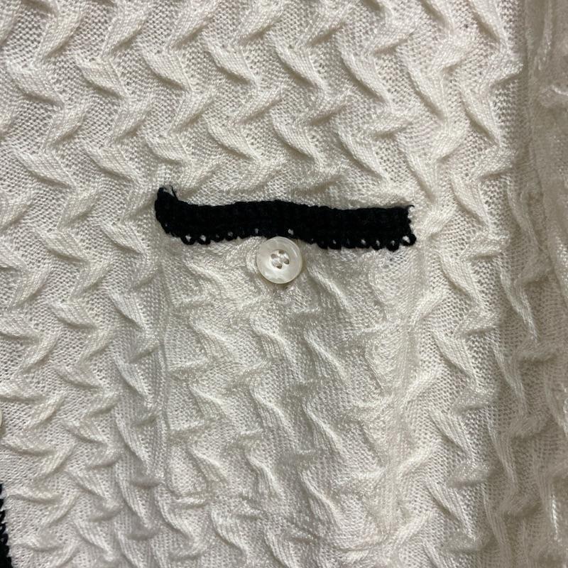 ｜針織開衫｜小香風名媛溫柔日系黑邊奶油白色針織長袖開衫 口袋設計開襟外套精緻刺繡設計 春夏必備 氣質顯瘦 約會職場穿搭-細節圖5