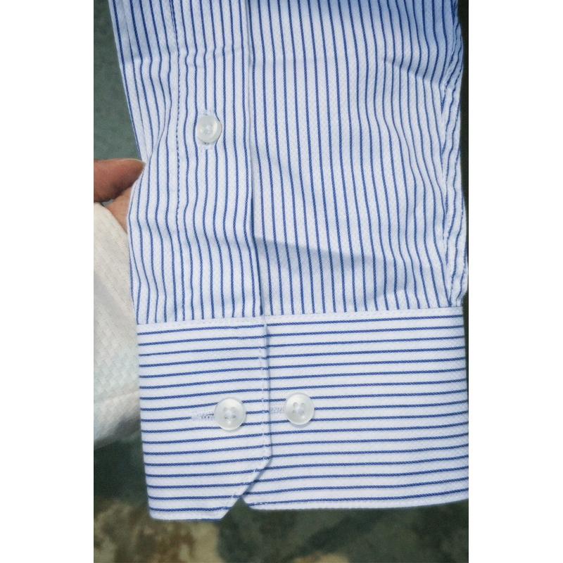 ｜襯衫｜yd. 澳洲品牌 男款高品質白色商務條紋襯衫 白底藍條紋長袖襯衫 100%純棉 M碼 G2000 Uniqlo-細節圖5